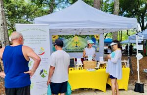 Greeting visitors to Surfside Beach Farmers Market